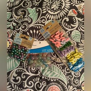 Random lot of beads 3 packs for beads wooden beads and metallic beads lot new